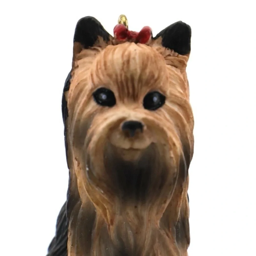 Yorkie Dog Ornament Vintage Figurine Pet Lover Christmas Decor Holiday Gifts